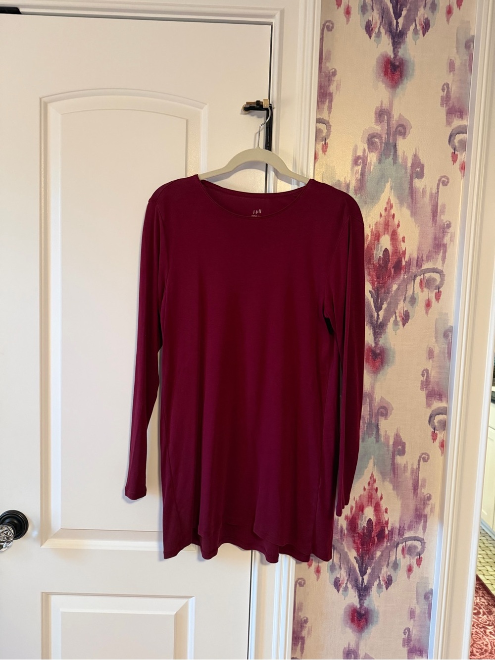 J.Jill Long Sleeve Scoop Neck Top - Berry